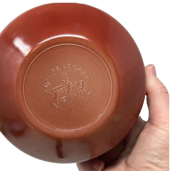 Anchor Hocking Fire King 60's Brownstone Nesting Mixing Bowls with 2 FLAWS - Picture 5 of 12